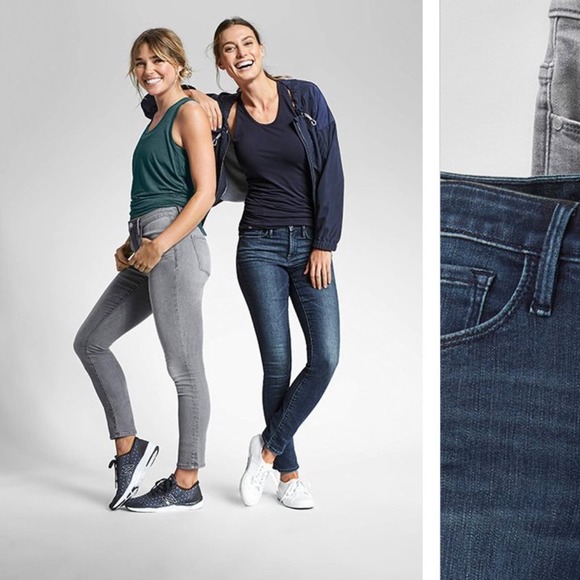 Athleta Sculptek Skinny Jeans Size 0 Grey Stretch Denim Comfortable Casual Comfy - Picture 2 of 16